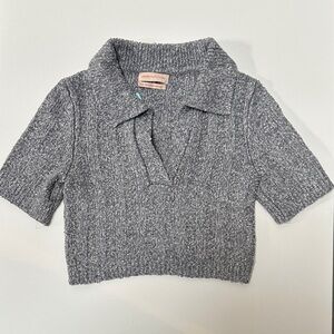 Urban Outfitters Heather Gray Textured Top